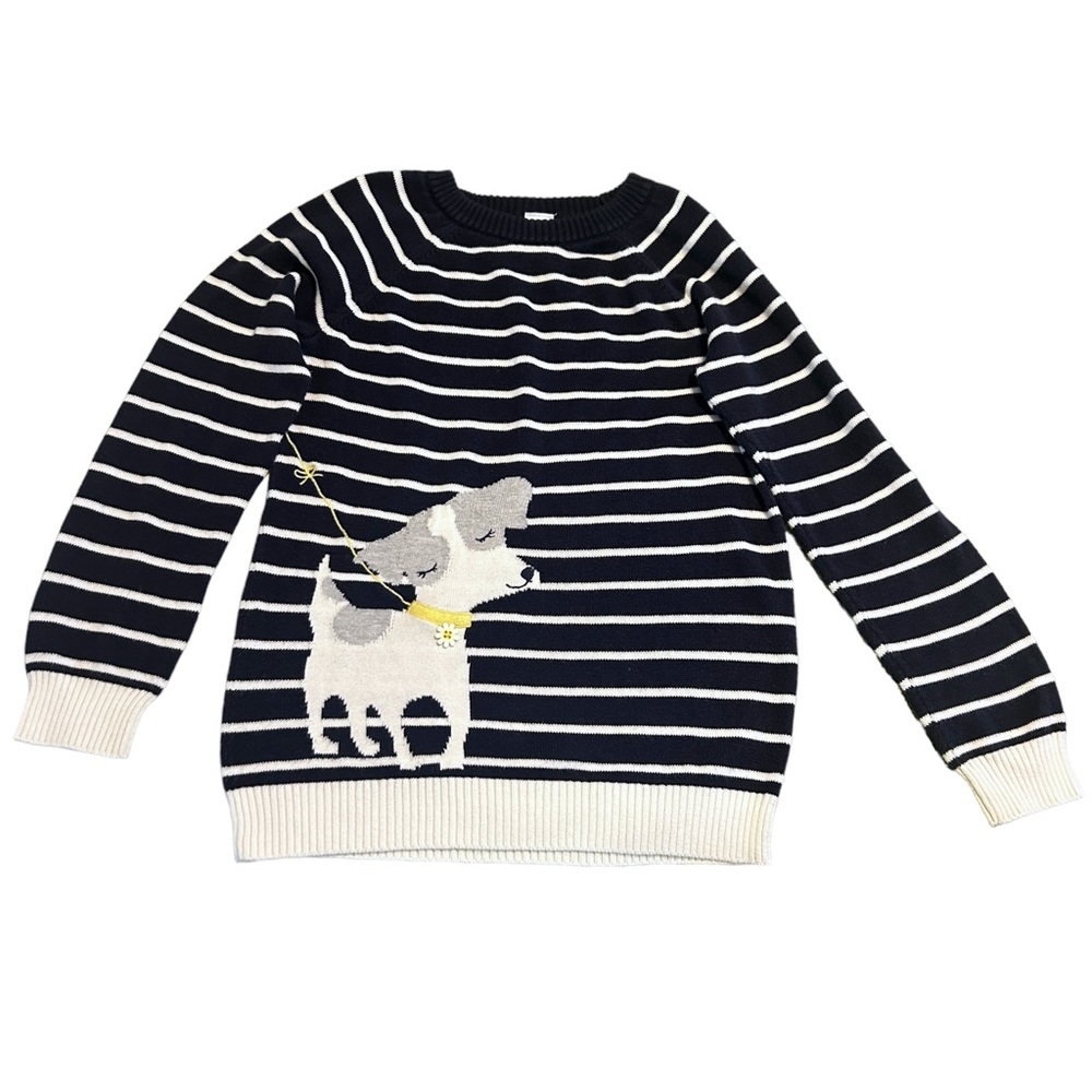 Gymboree acrylic blend striped puppy sweater size L 10-12